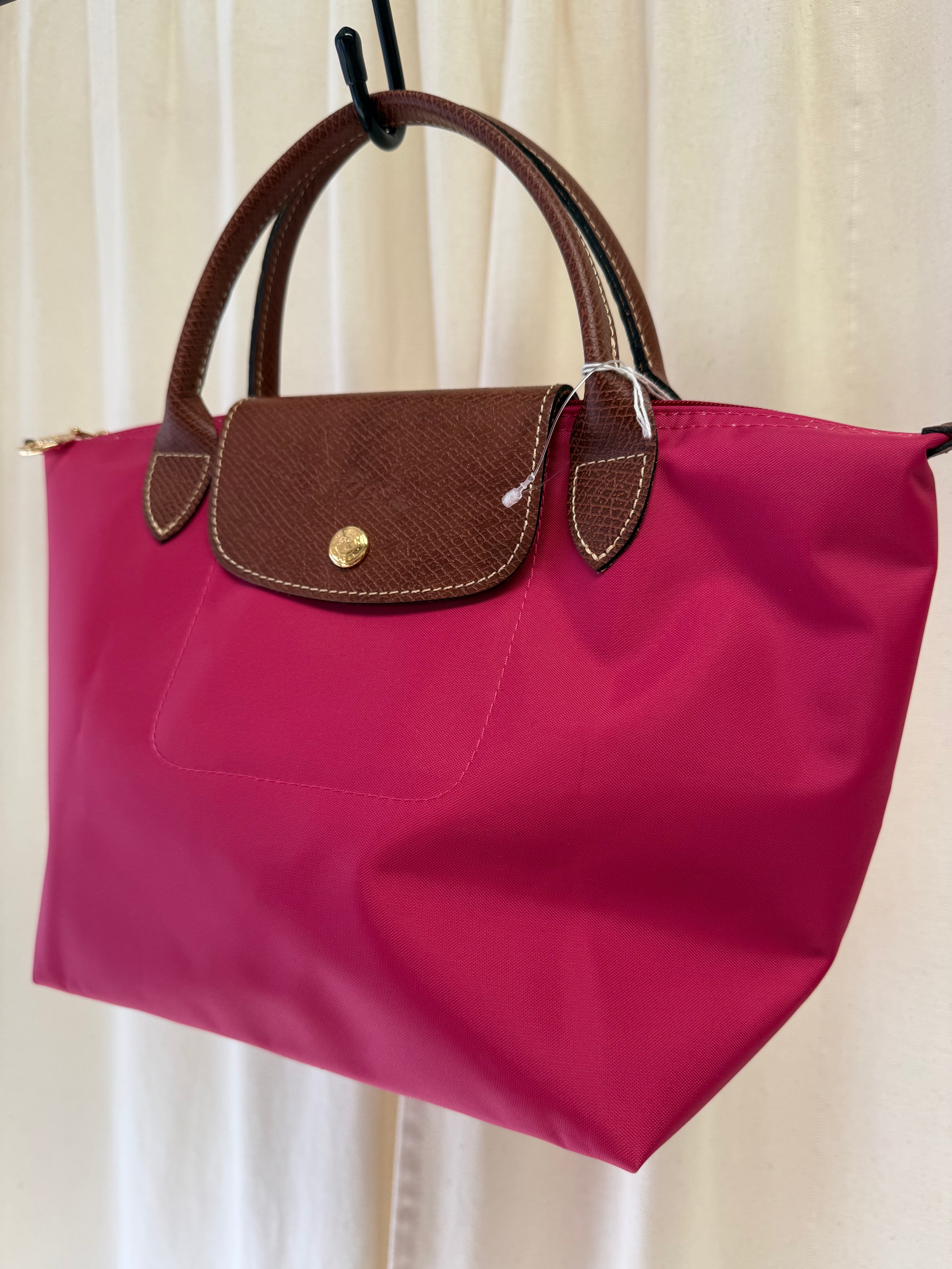 Longchamp Le Pilage in Pink, Size Small