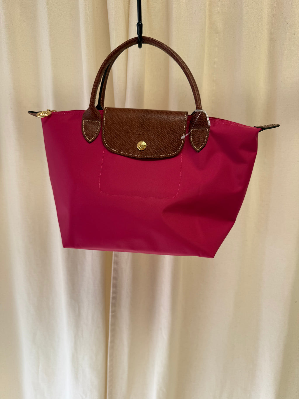 Longchamp Le Pilage in Pink, Size Small