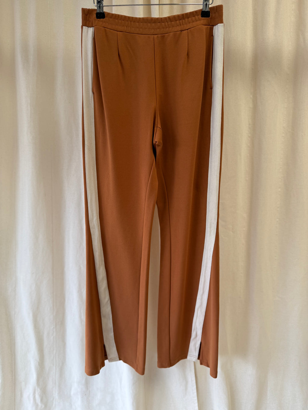 The Upside Brown Straight leg Joggers with Cream Panels, Size S