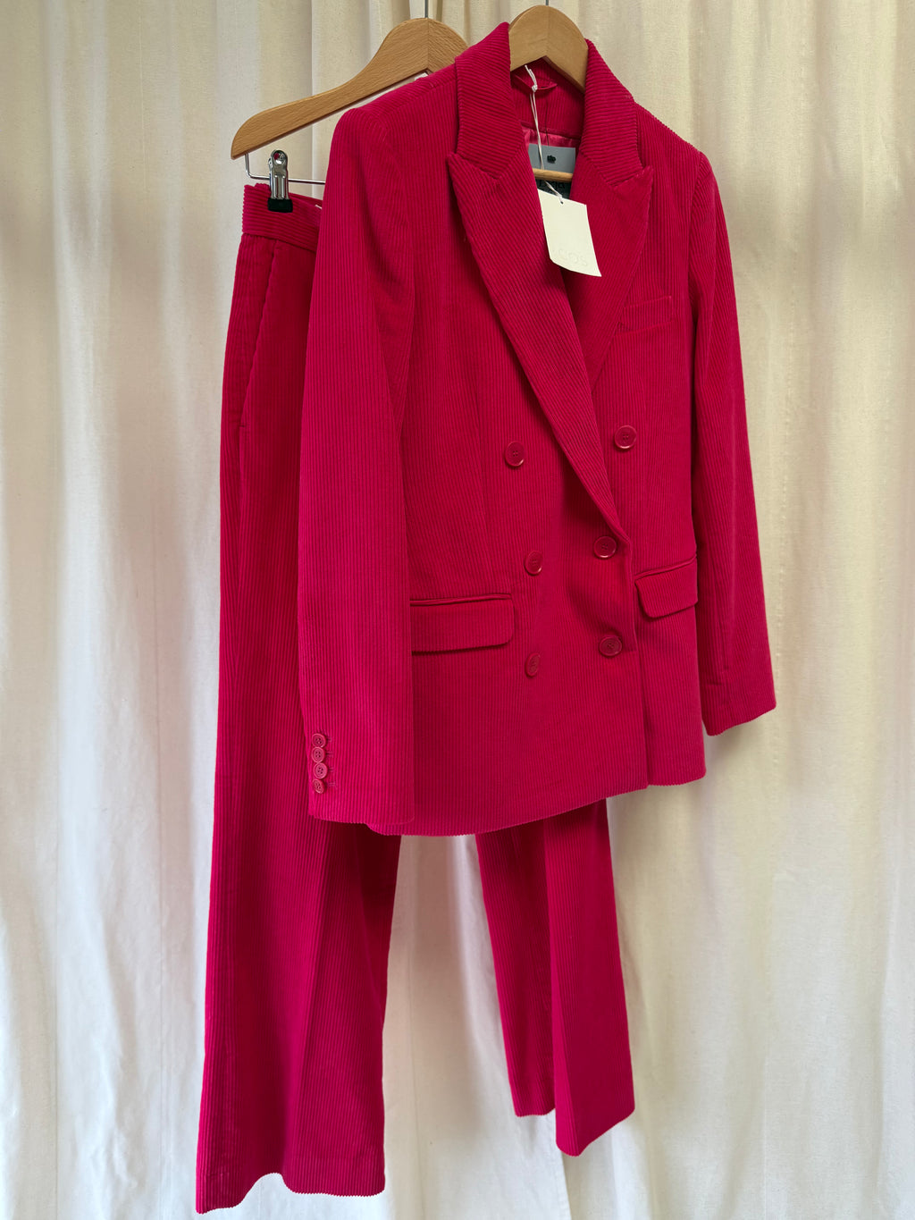 COS Cord Blazer and Trouser Co ord in Pink, Size S/M