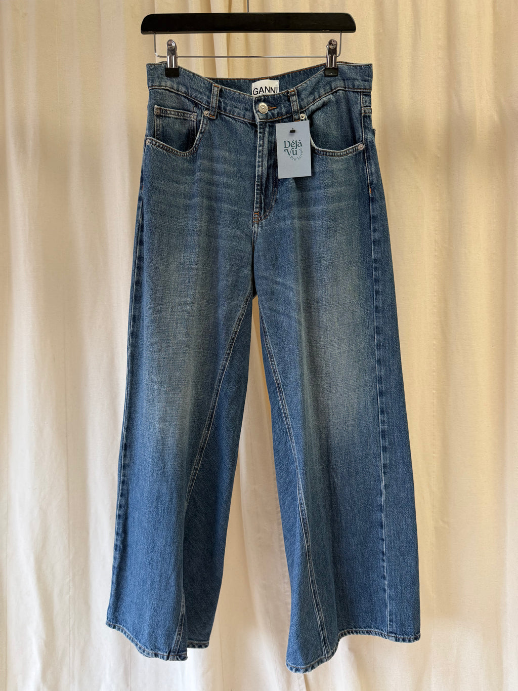 GANNI Mid Blue Denim Jeans, Size S/M