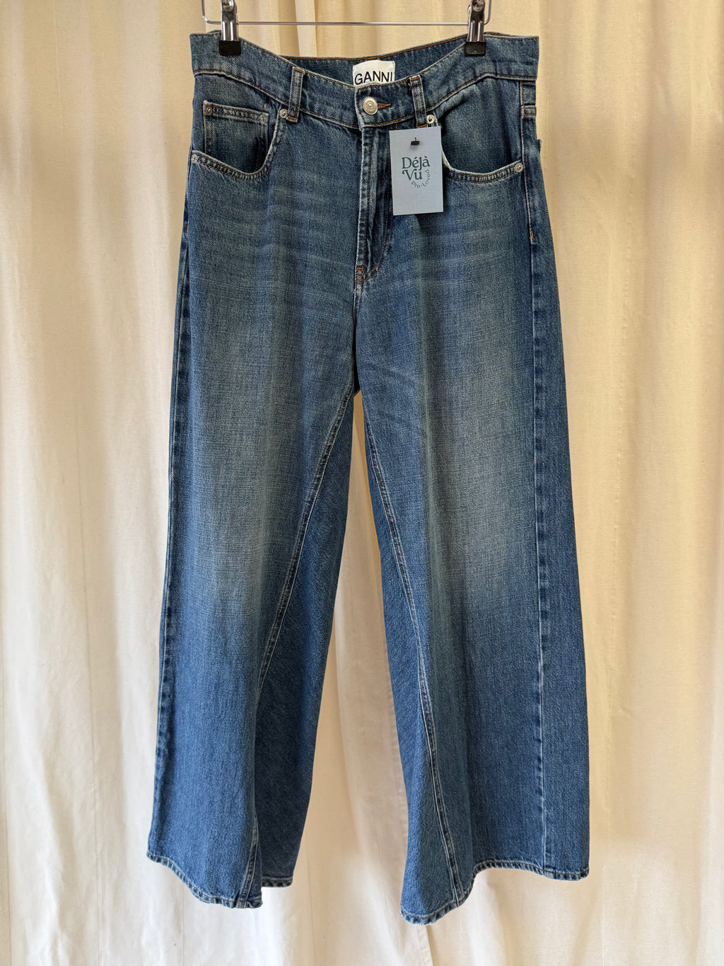 GANNI Mid Blue Denim Jeans, Size S/M
