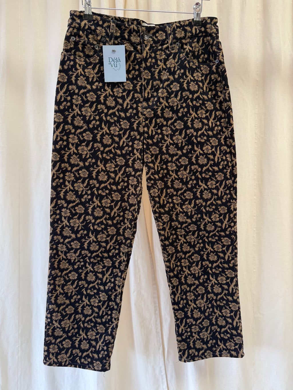 Jigsaw Floral Corduroy Trousers, Size M