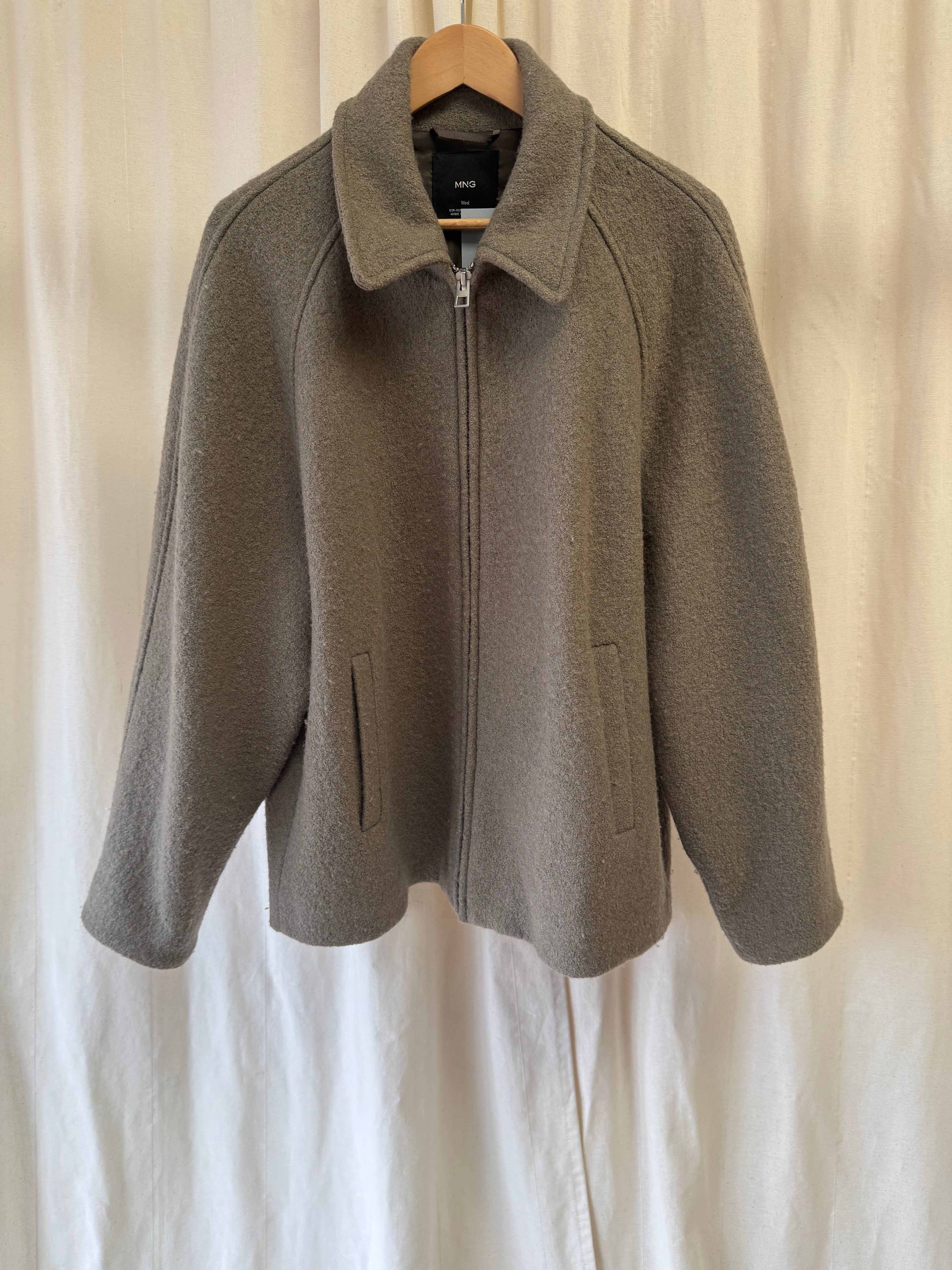 Mango Pocketed Wool Blend Jacket, Size XL