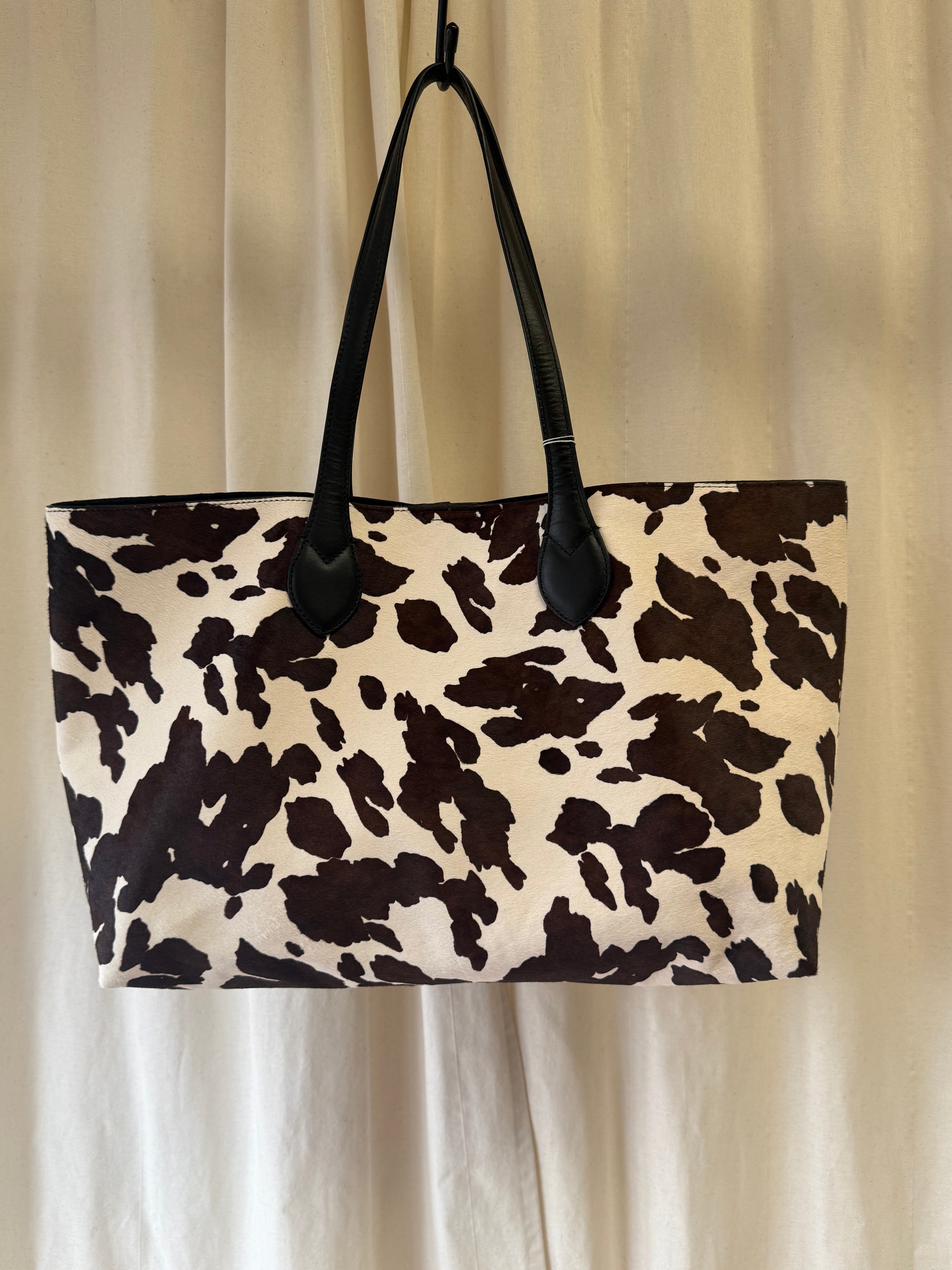 Autograph Hair On Leather Animal Print Tote Bag