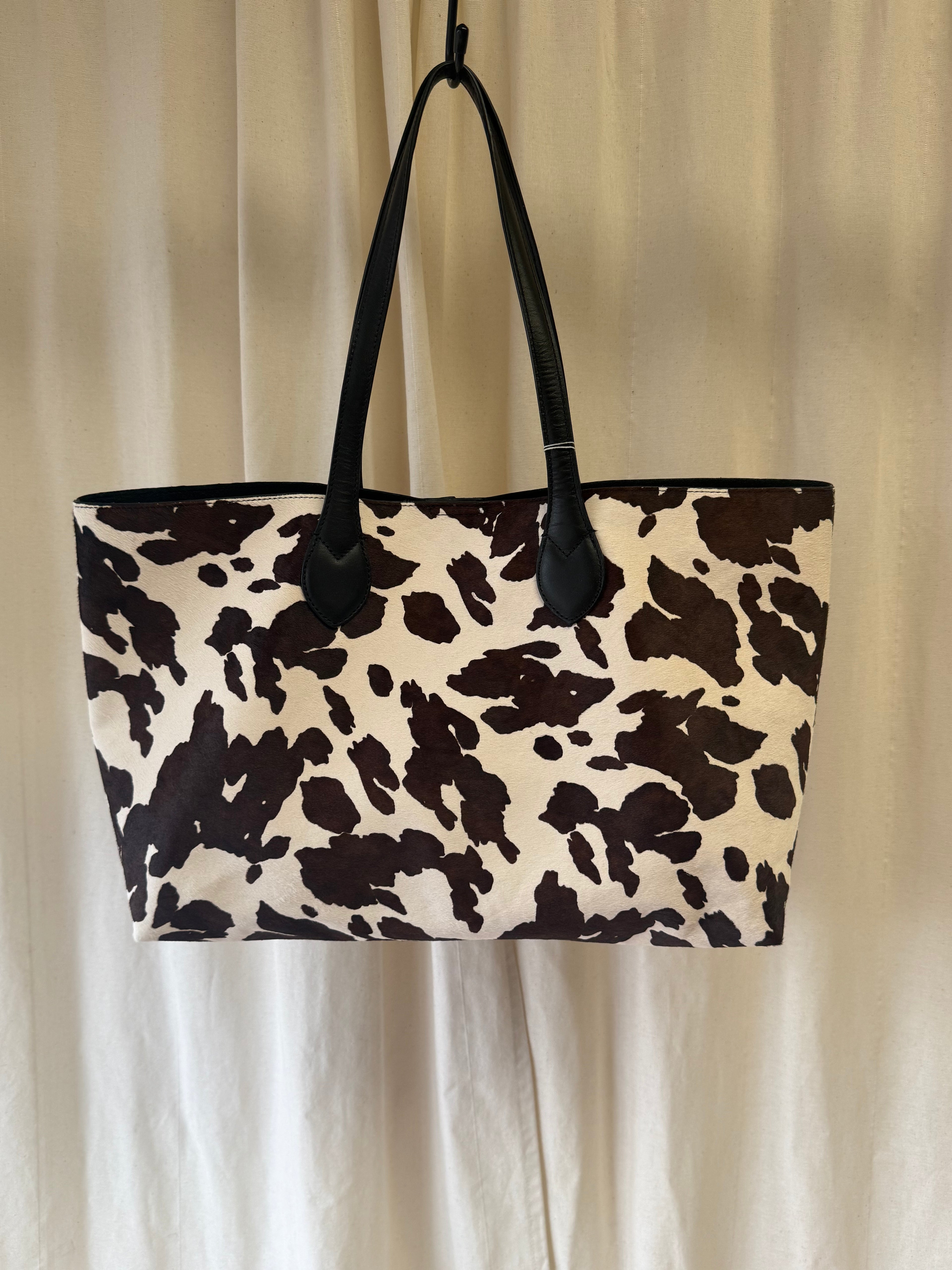 Autograph Hair On Leather Animal Print Tote Bag