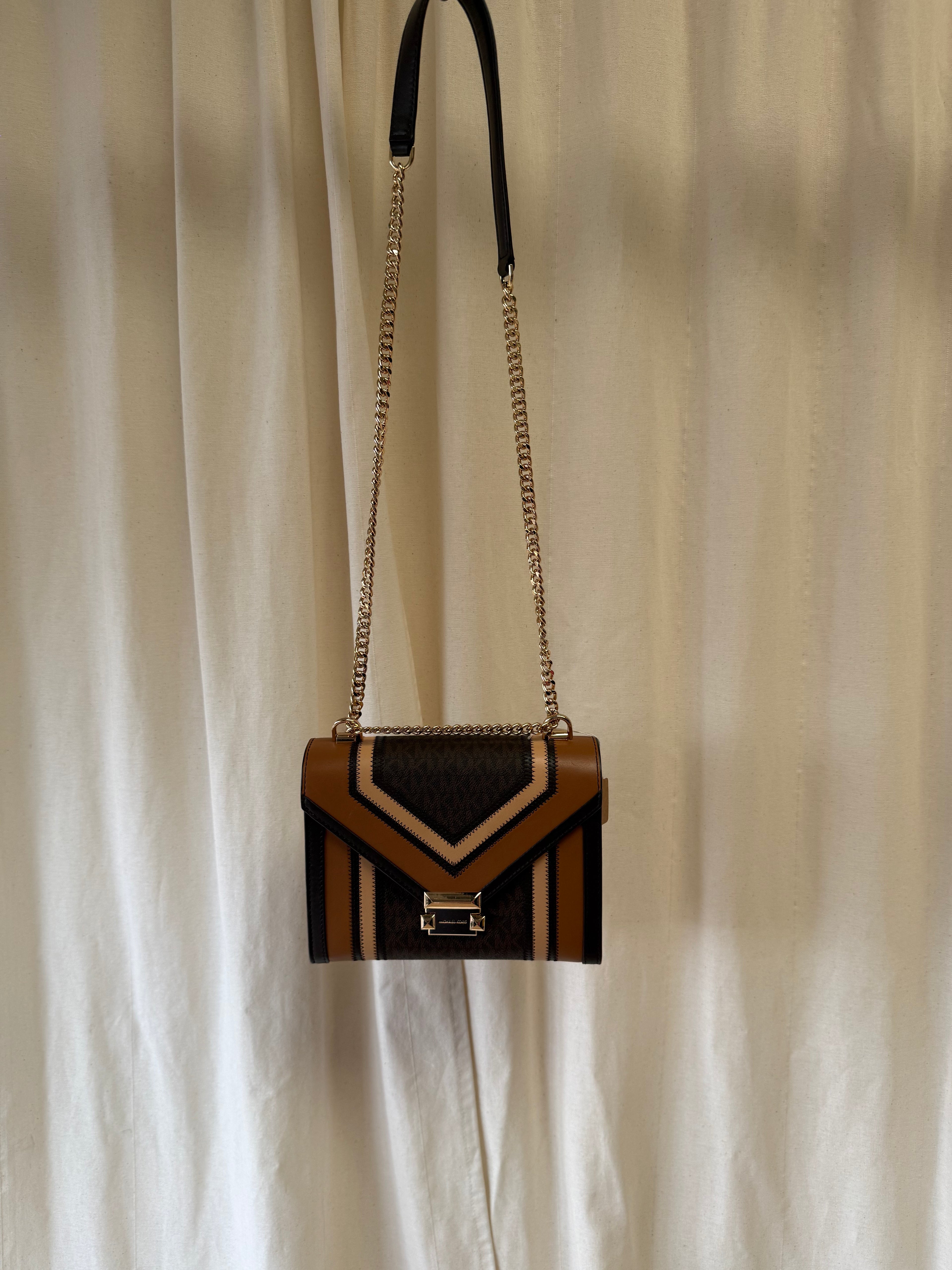 Michael Kors Whitney Medium Color-Block and Signature Logo Shoulder Bag
