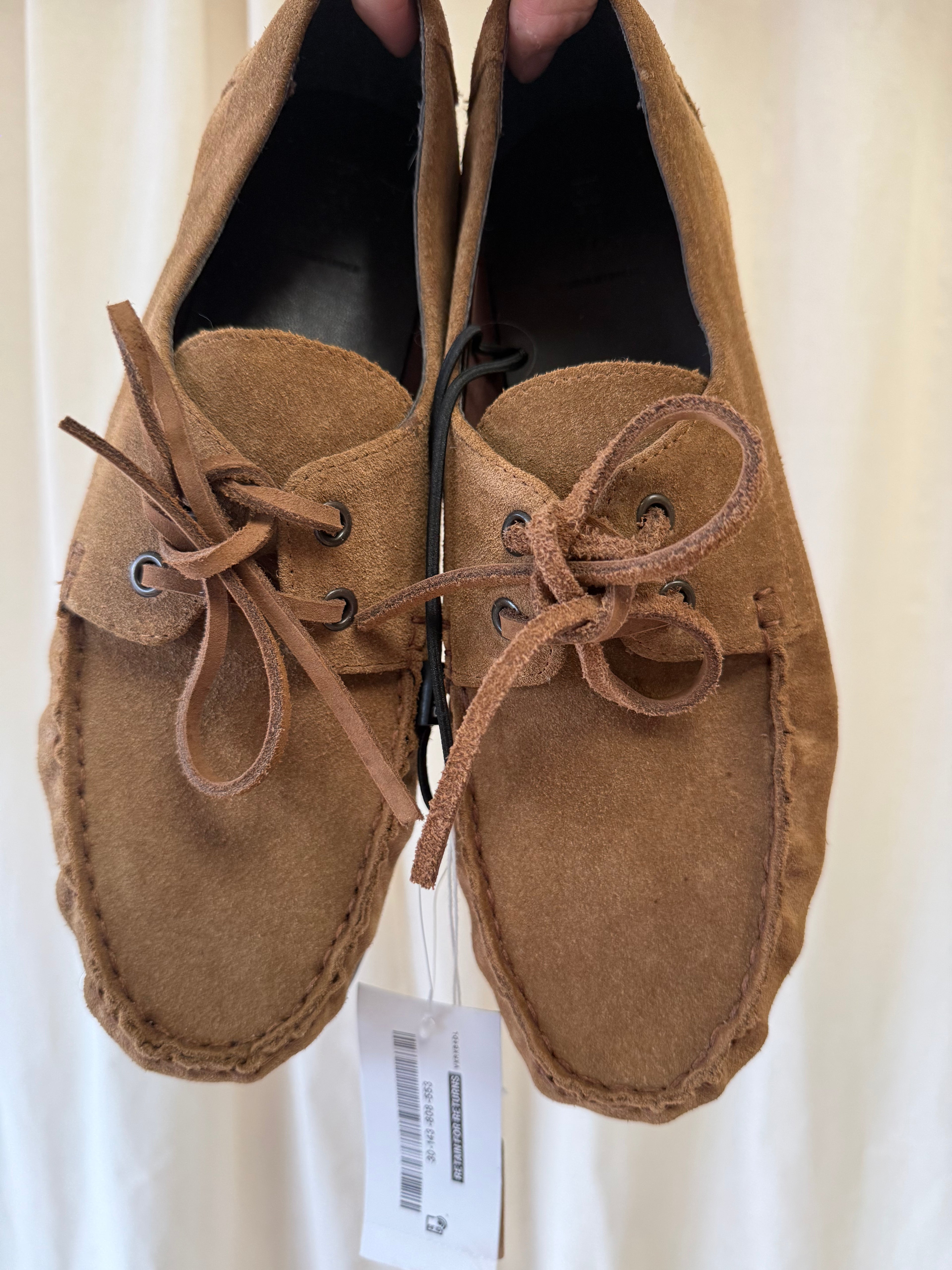 M&S Suede Boat Shoes in Tan Brown, Size 7