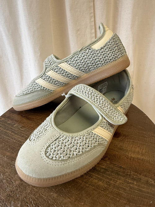 Adidas Samba Jane Flats in Mint Green, Size 5