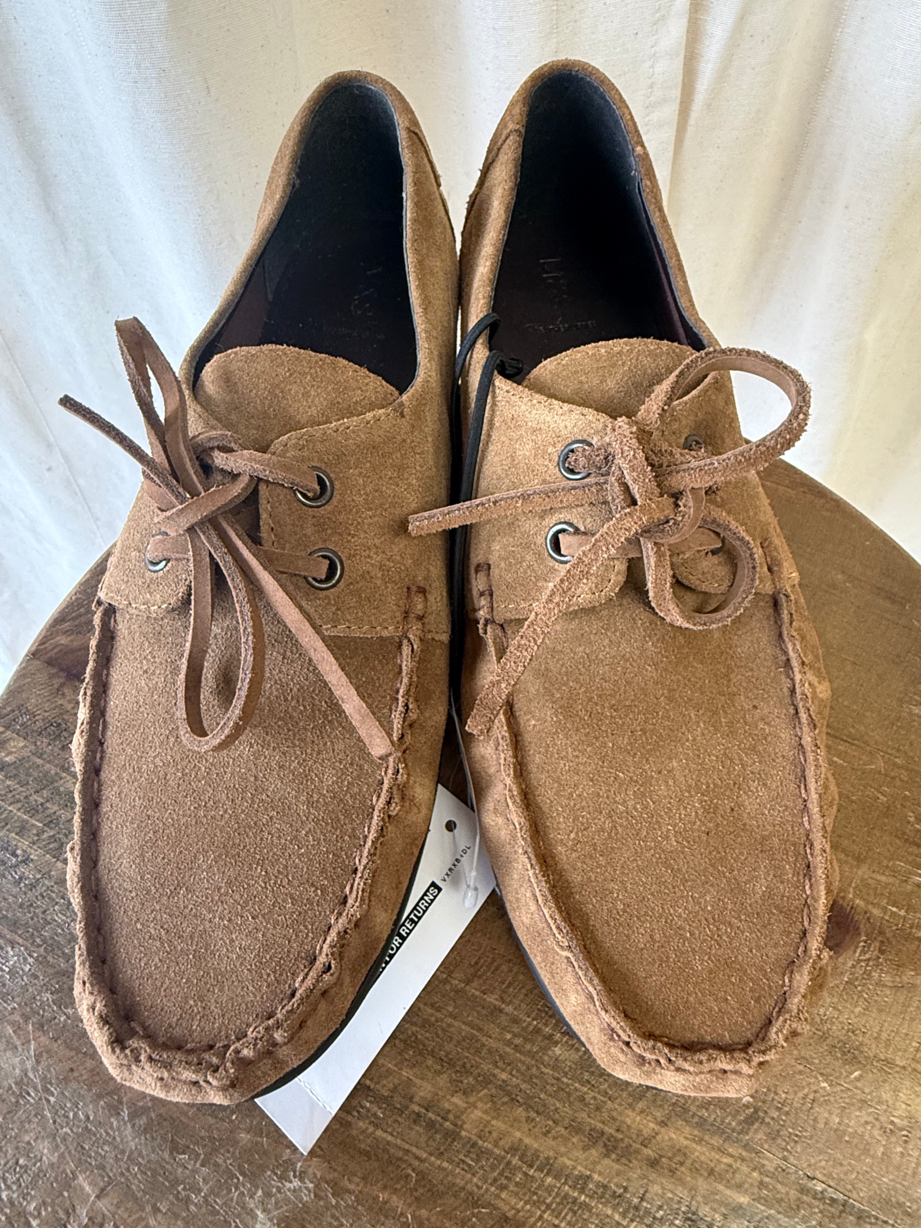 M&S Suede Boat Shoes in Tan Brown, Size 7