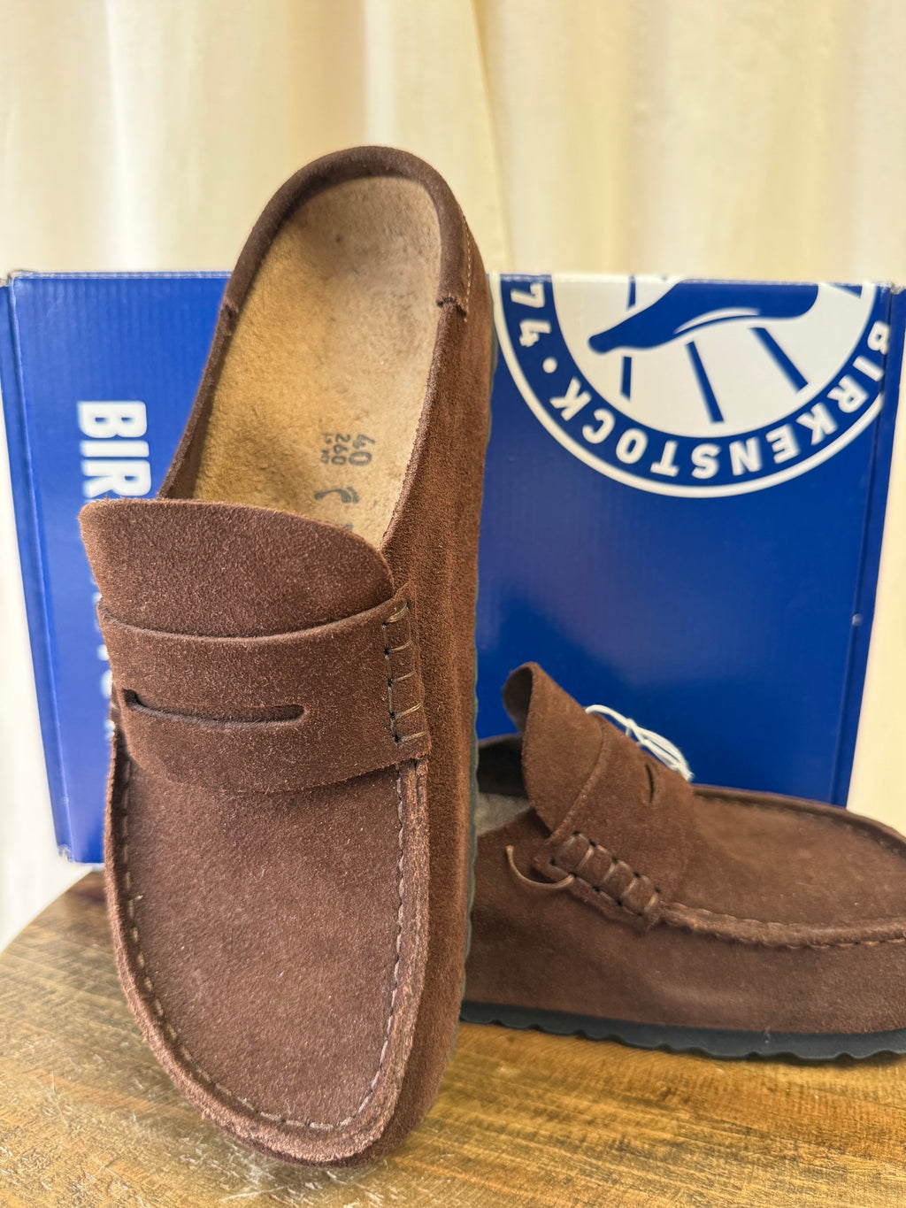 Birkenstock Naples Wrapped Loafer in Brown, Size 7