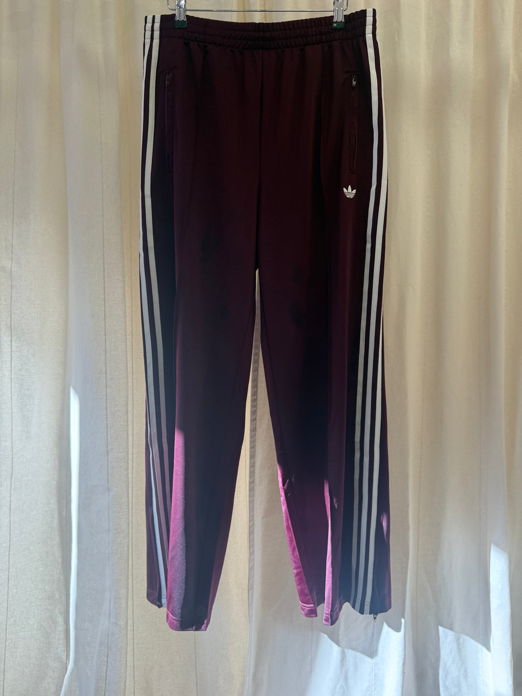 Adidas Originals Track Pants in Burgundy, Size L