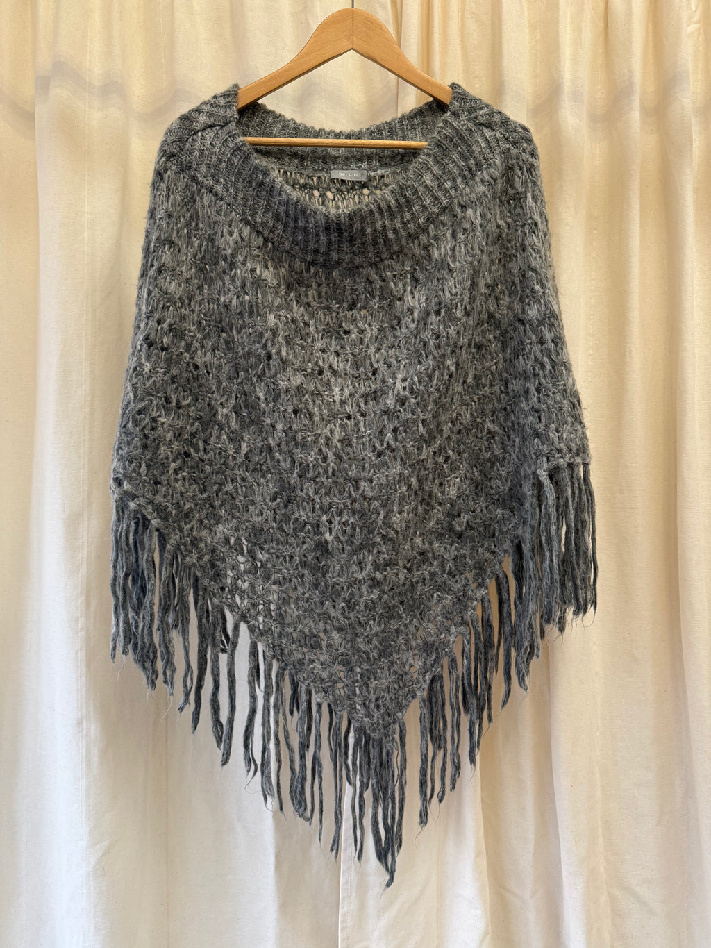 Per Una Grey Knit Poncho, One Size