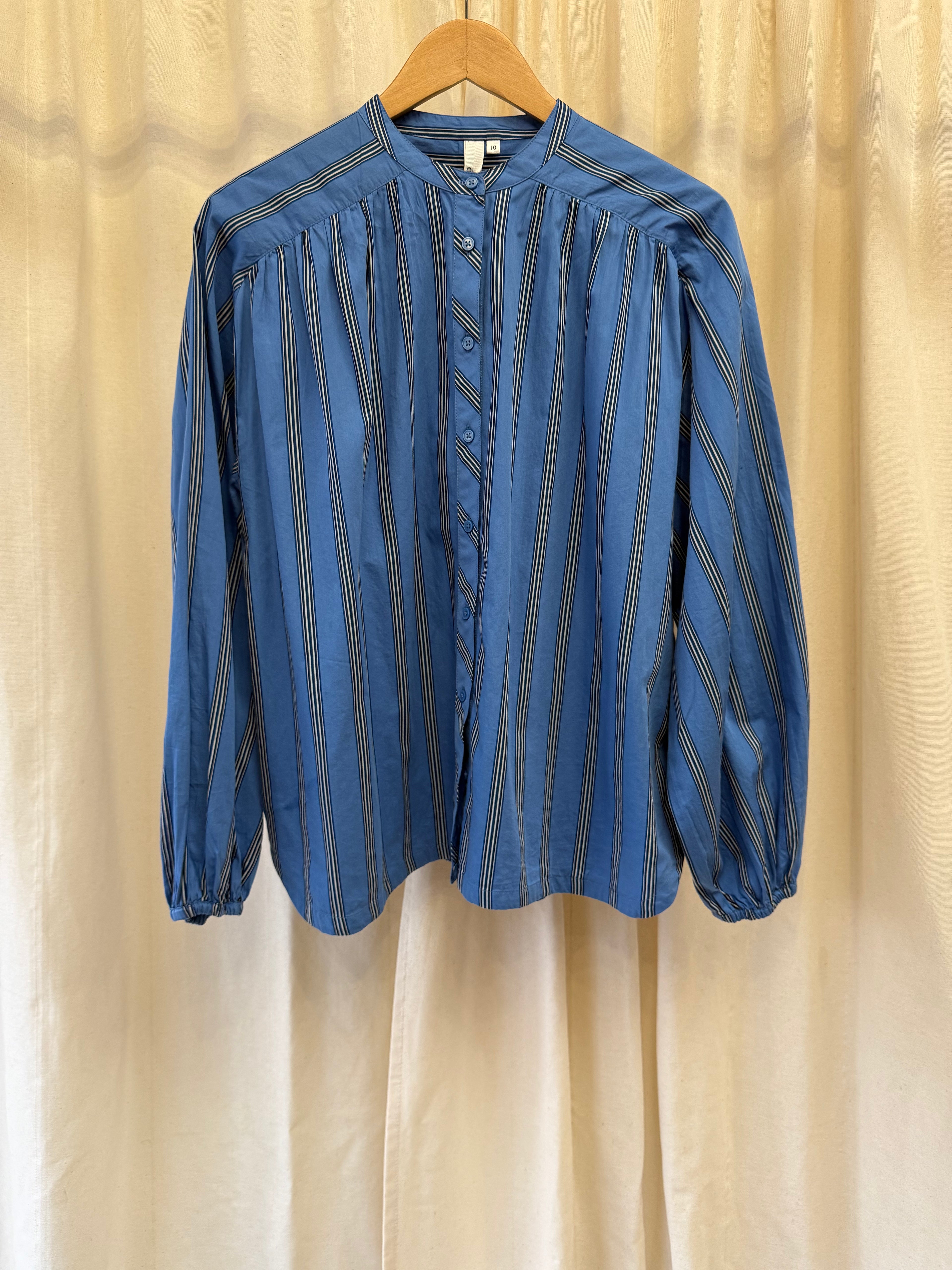 And Or Blue Pinstripe Shirt, Size S