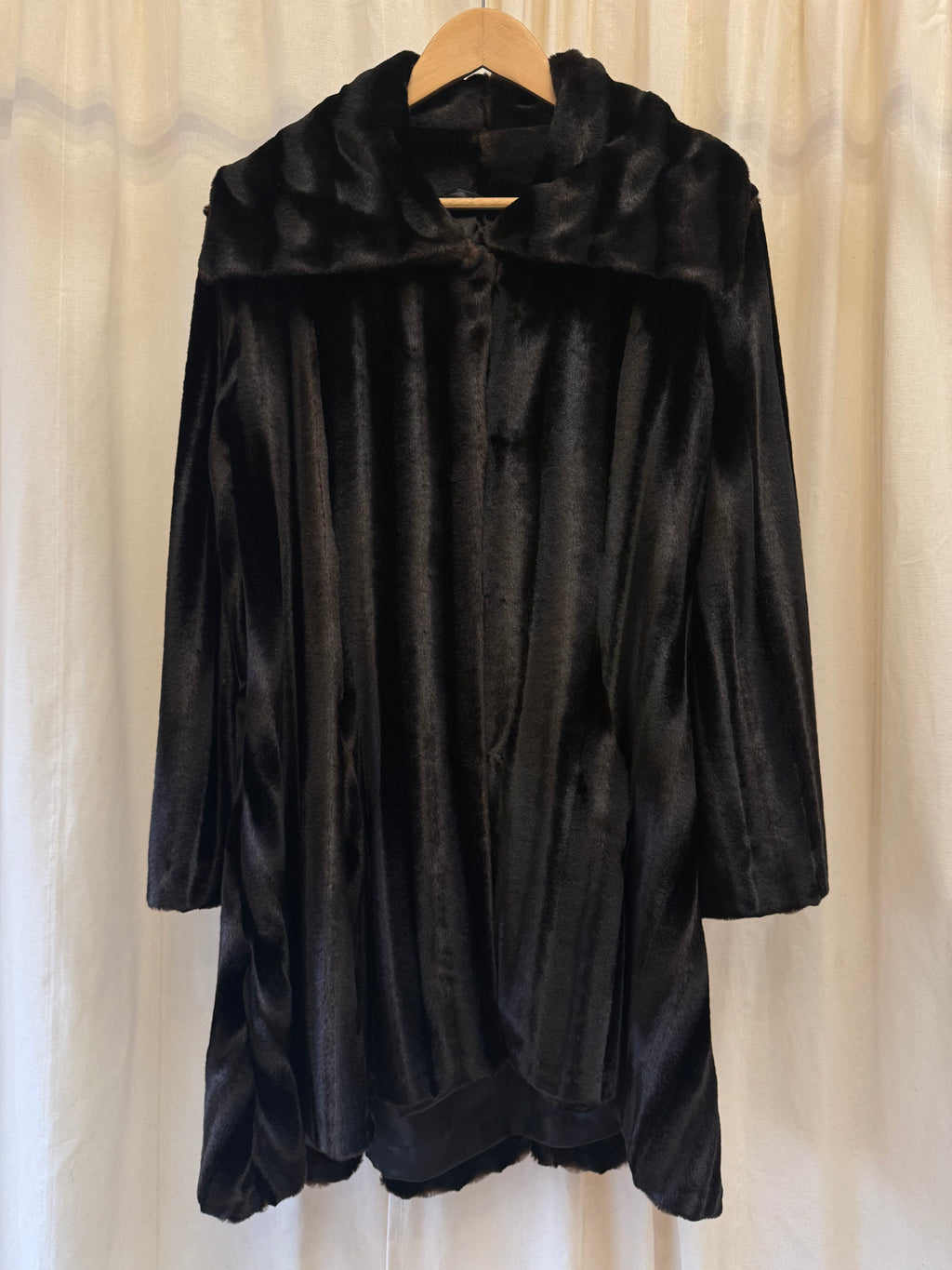 Crush Faux Fur Brown Coat, Size S