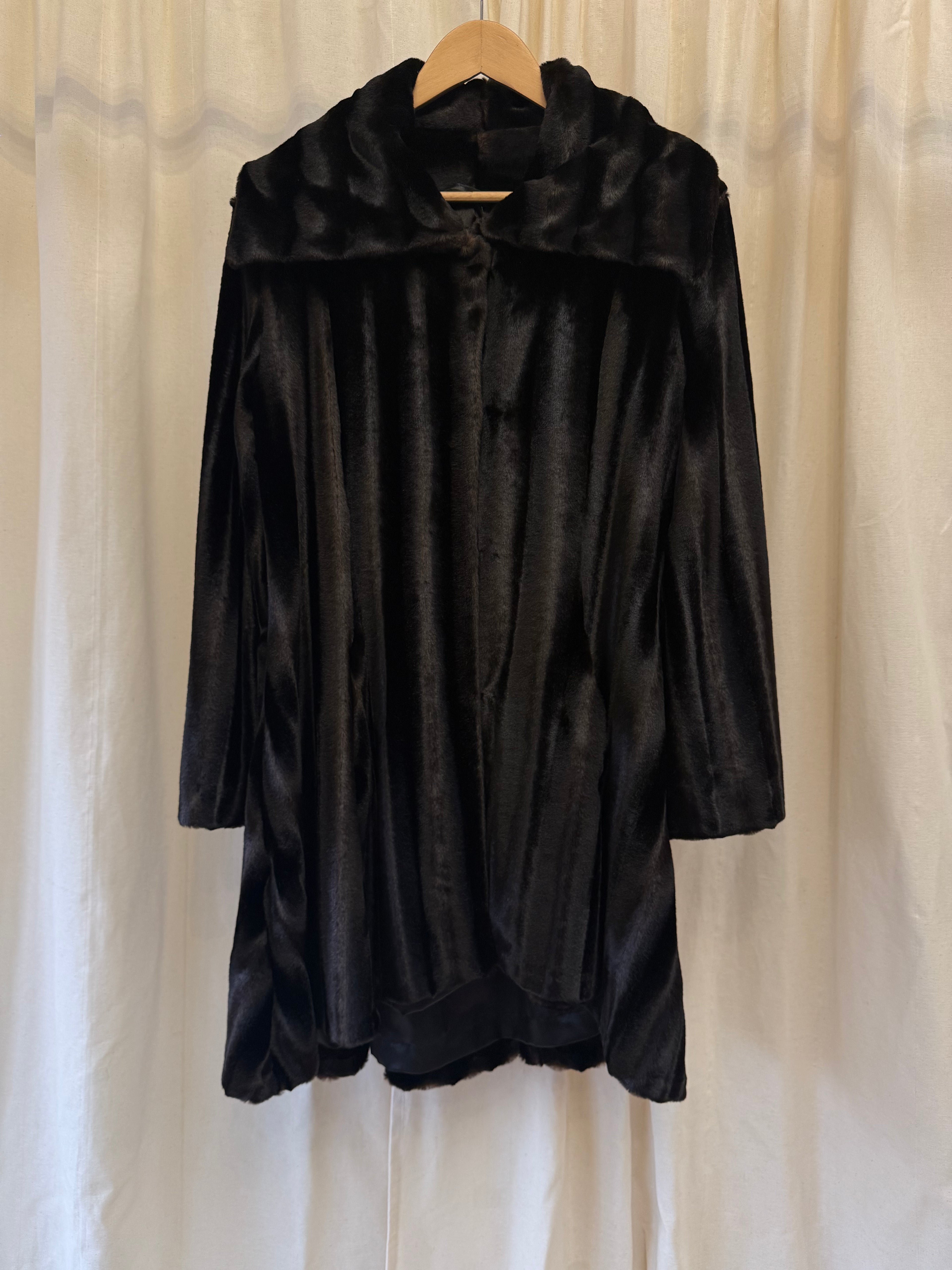Crush Faux Fur Brown Coat, Size S