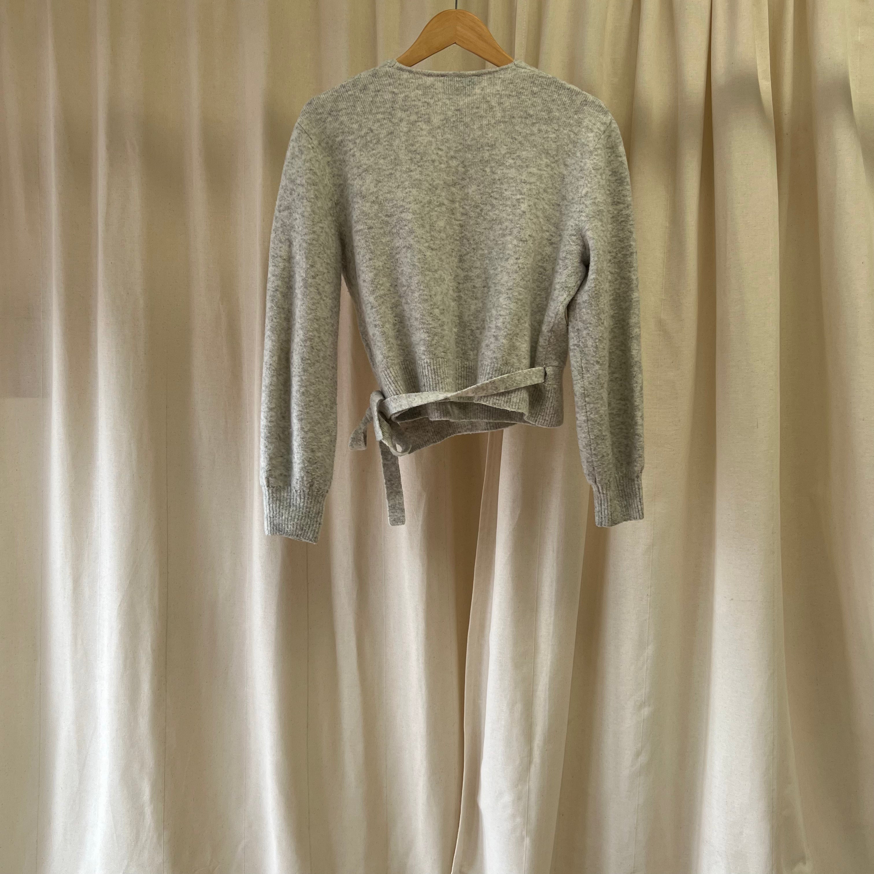 & Other Stories knit ballet style wrap cardigan in grey