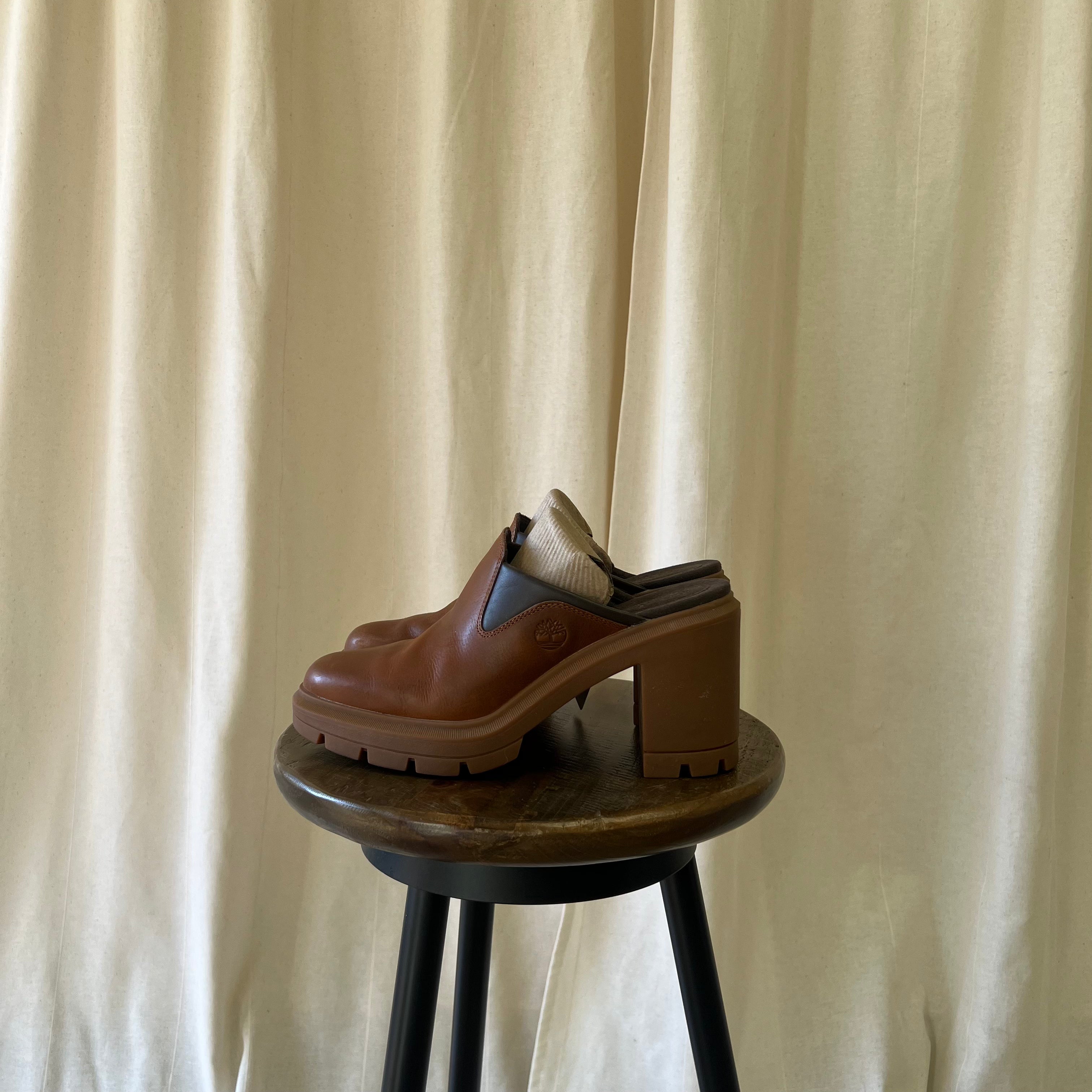 Timerberland heeled clogs in brown