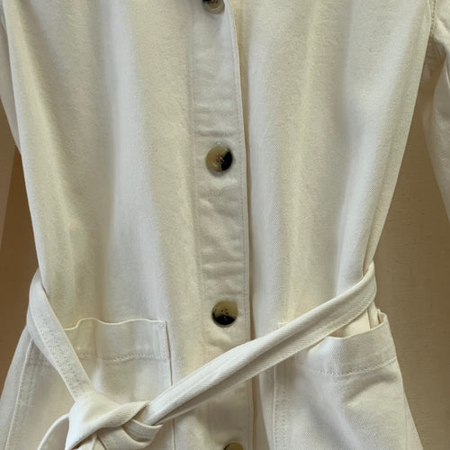 & Other Stories denim shirt jacket with waist ties in white