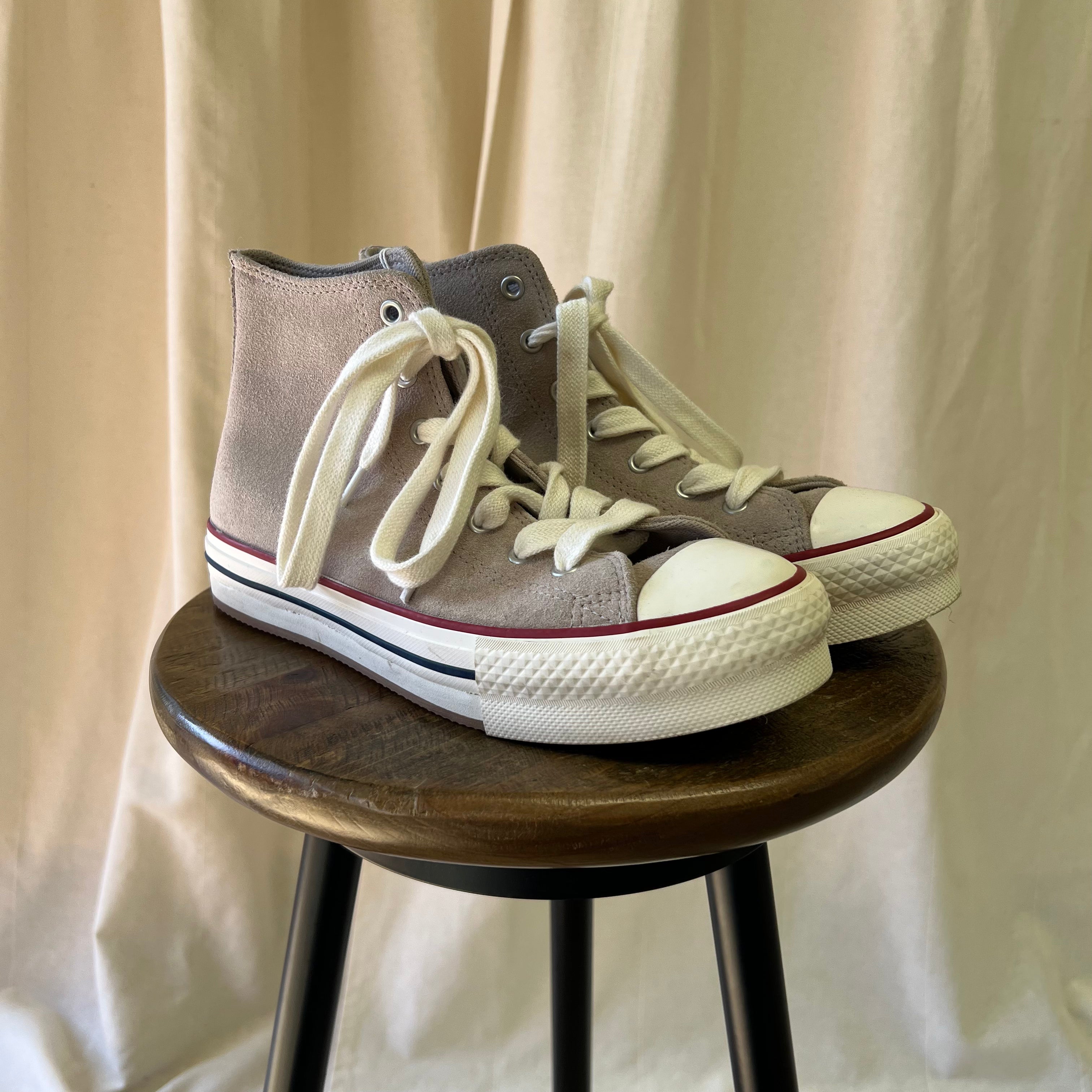 Converse lace up trainers in beige