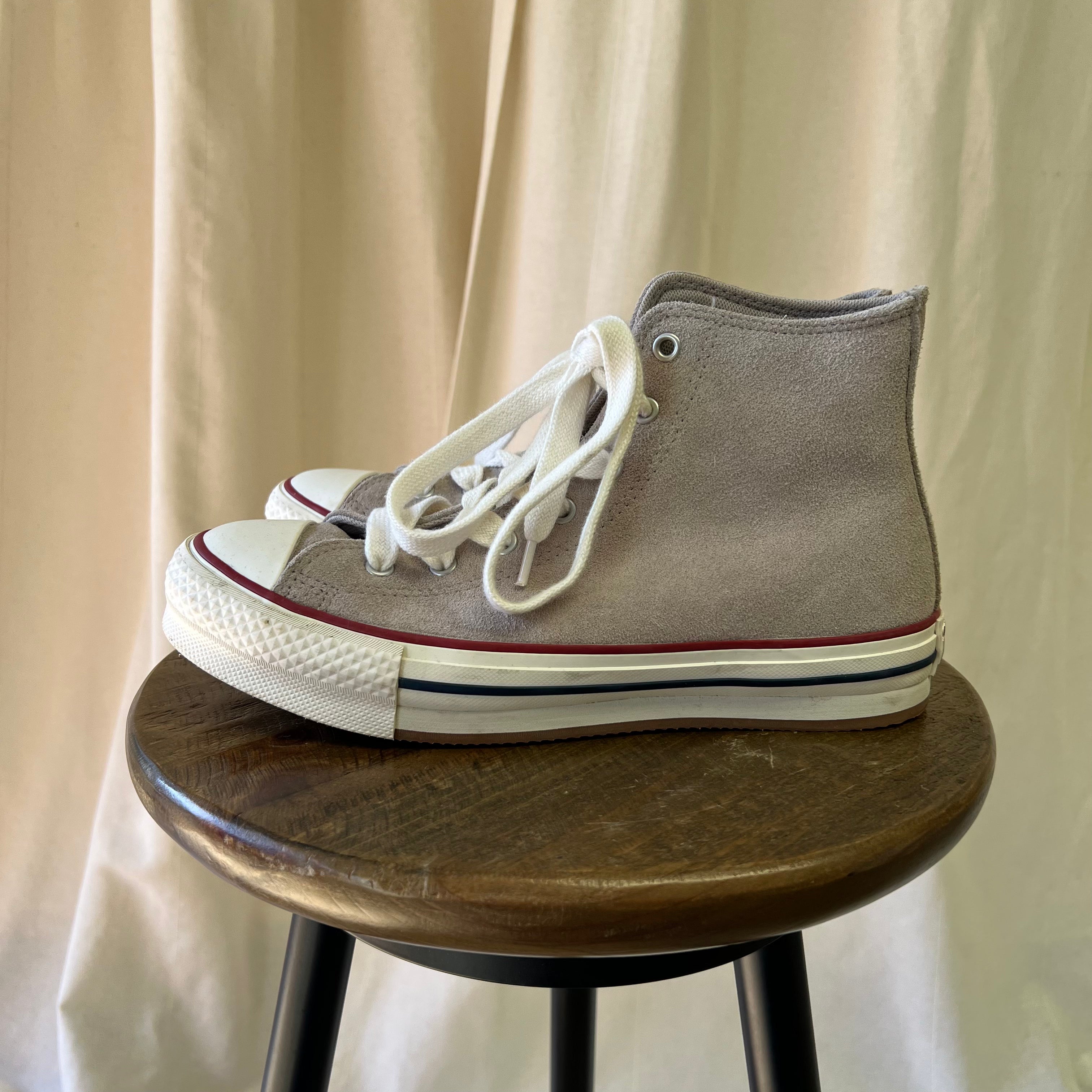 Converse lace up trainers in beige