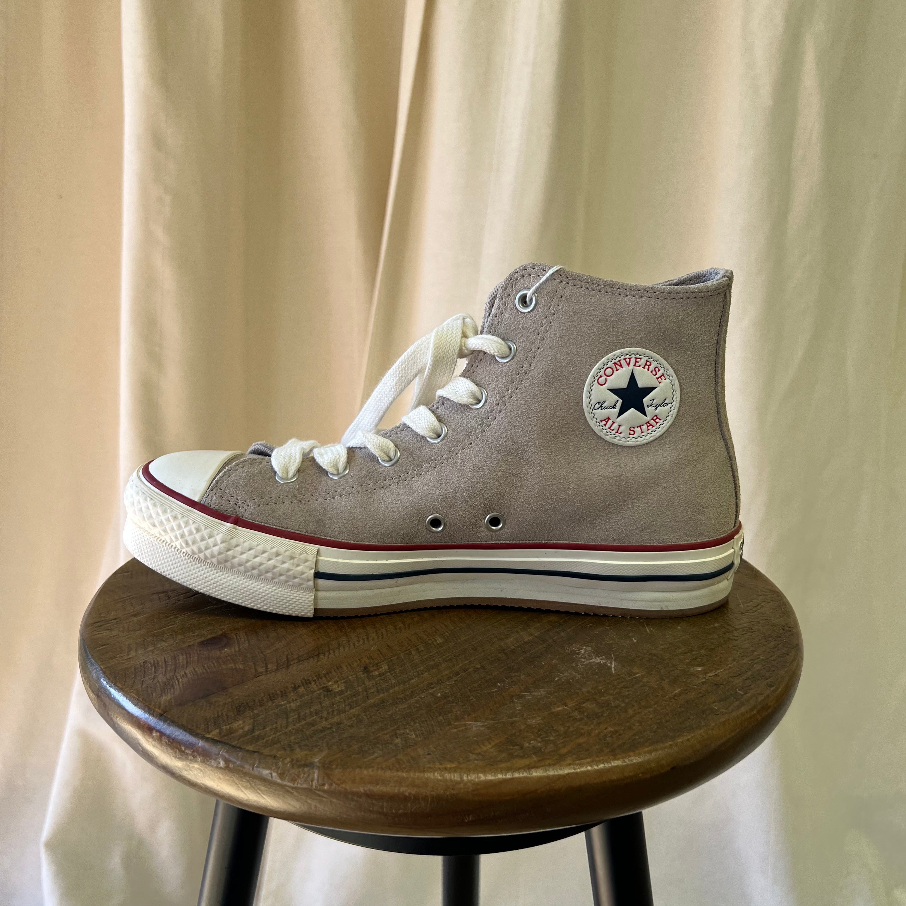 Converse lace up trainers in beige