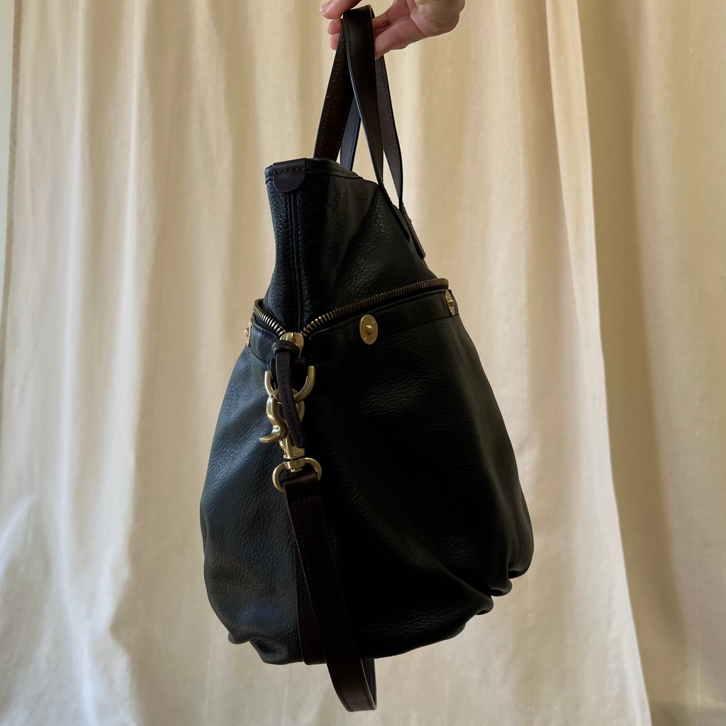 Mulberry mitzy hobo bag with long strap in black