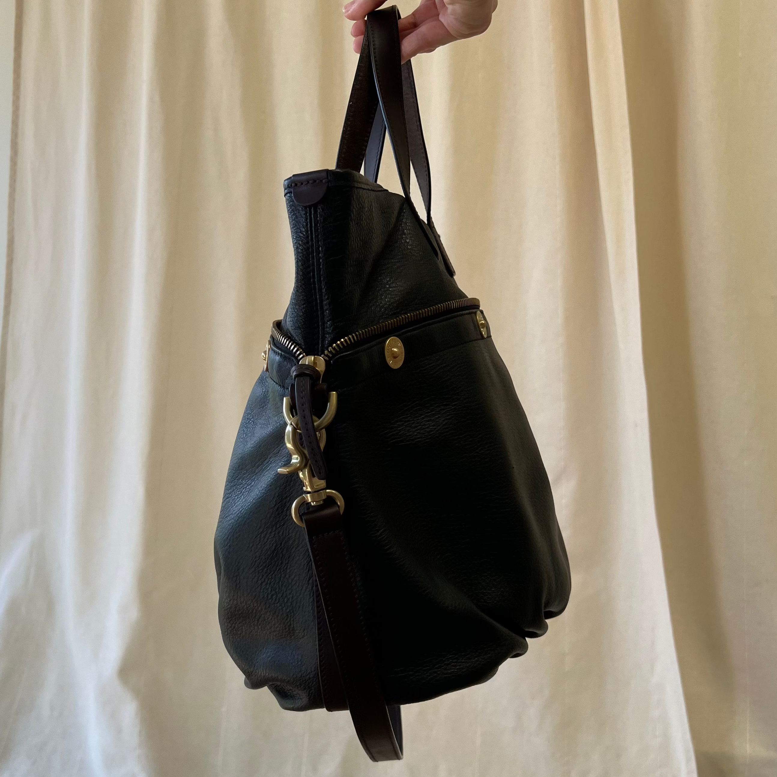 Mulberry mitzy hobo bag with long strap in black
