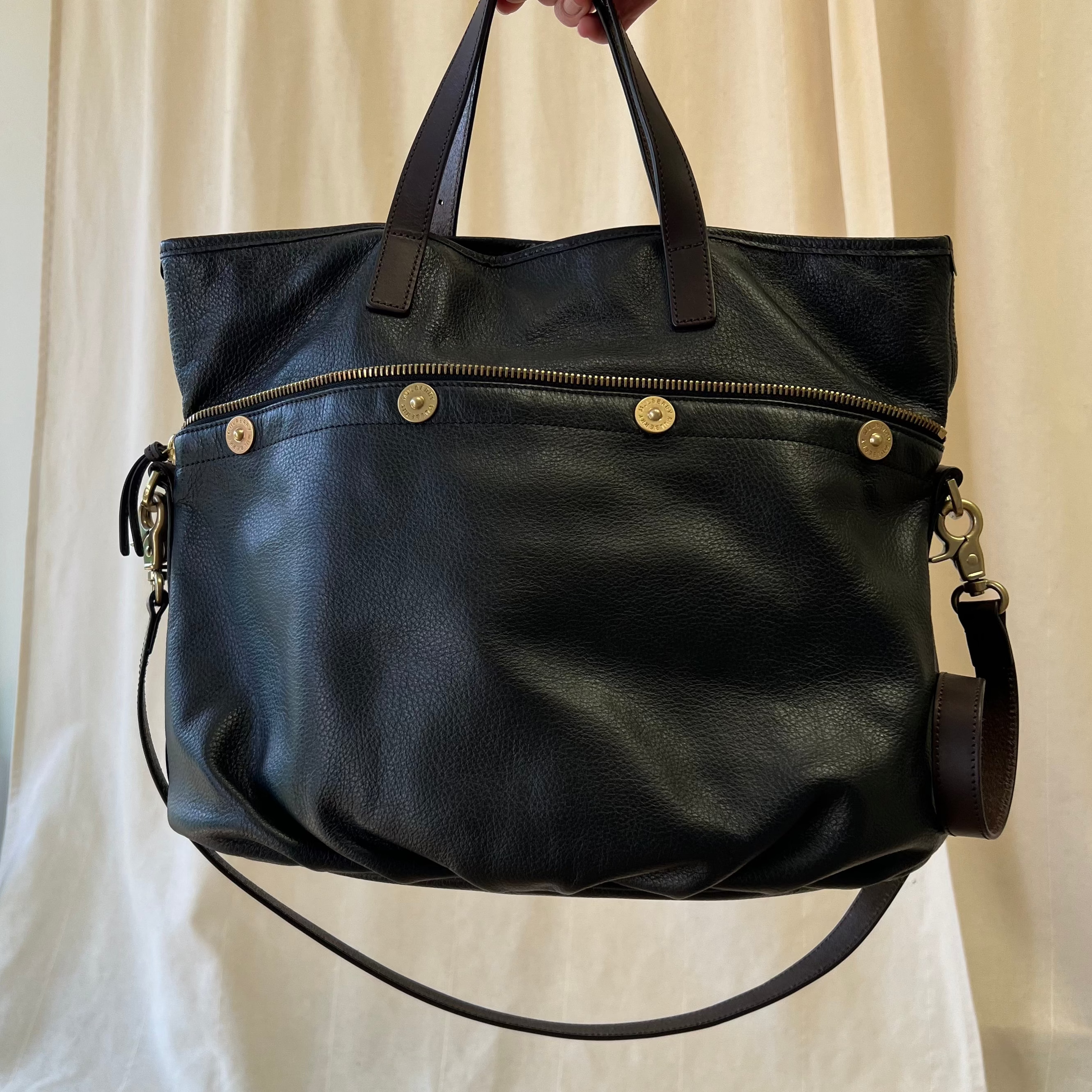 Mulberry mitzy hobo bag with long strap in black