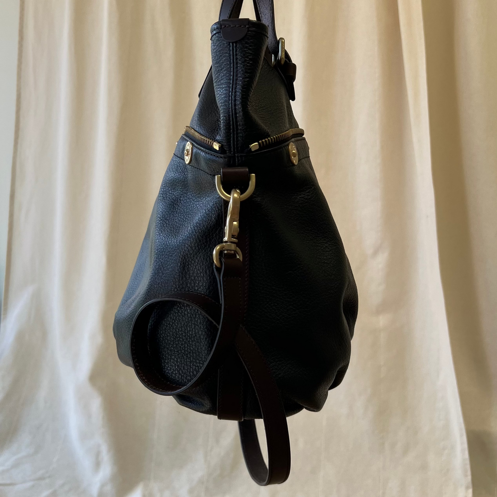 Mulberry mitzy hobo bag with long strap in black