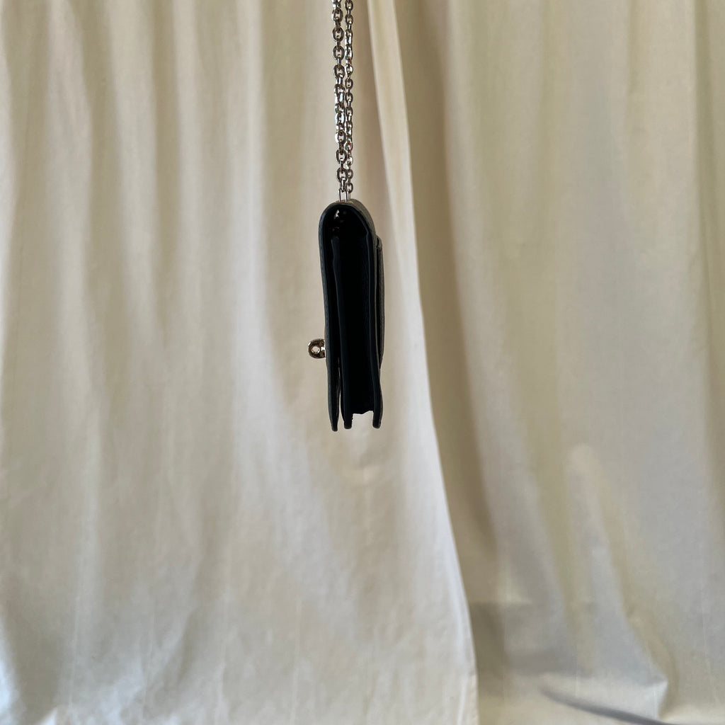 Mulberry Bayswater wallet on chain in black