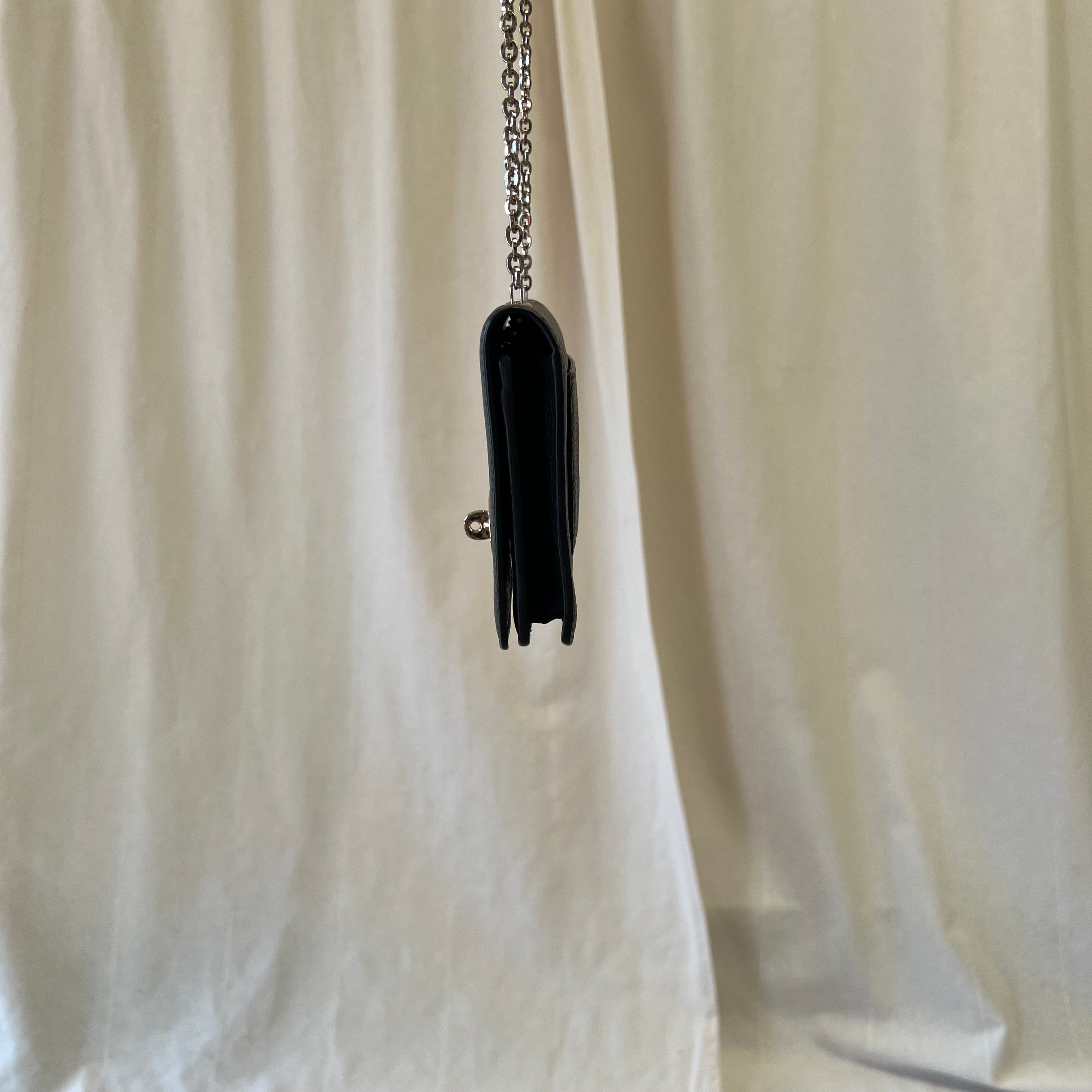 Mulberry Bayswater wallet on chain in black