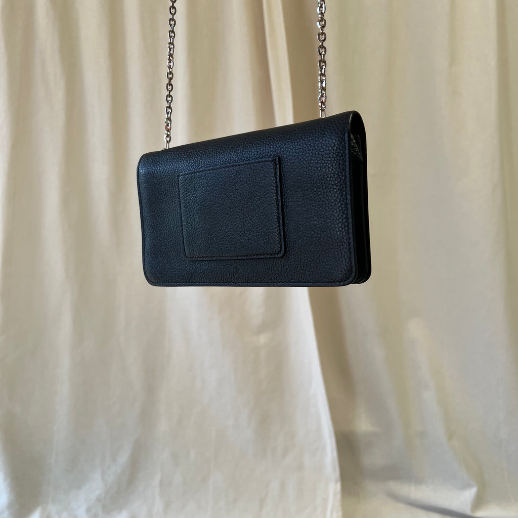 Mulberry Bayswater wallet on chain in black