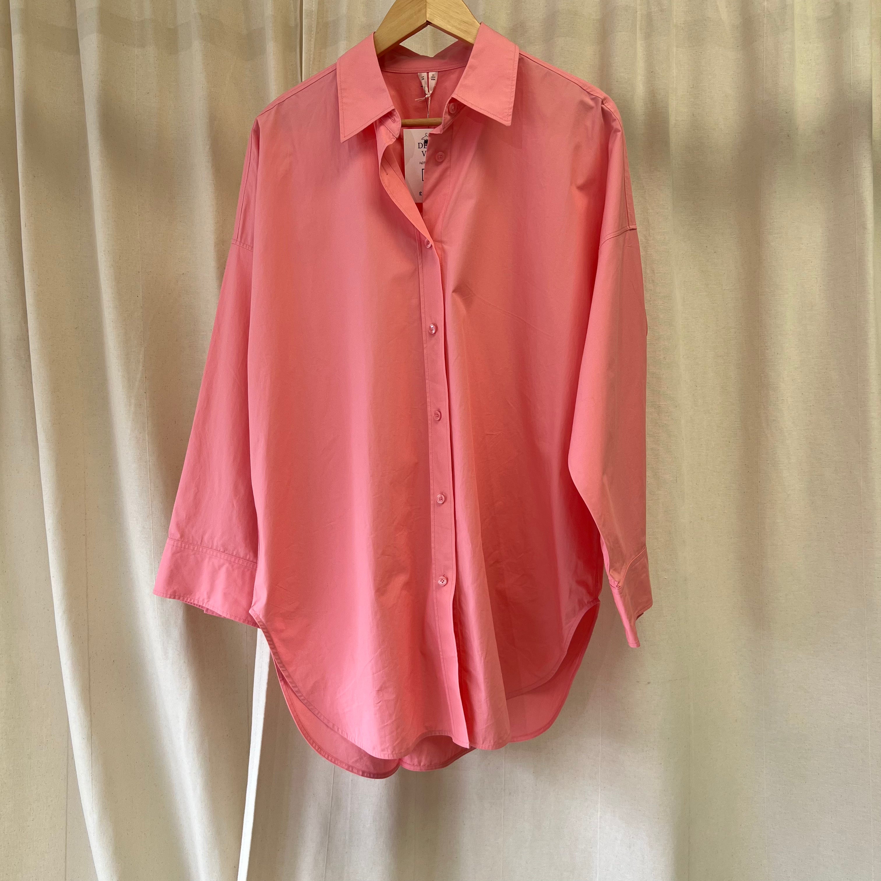 Arket oversized long-sleeve shirt in pink
