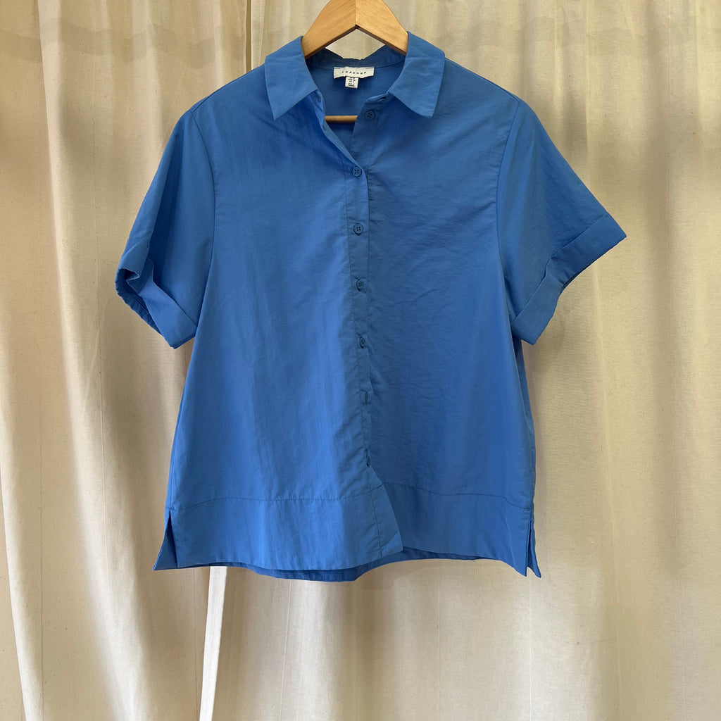Topshop short-sleeved shirt in blue