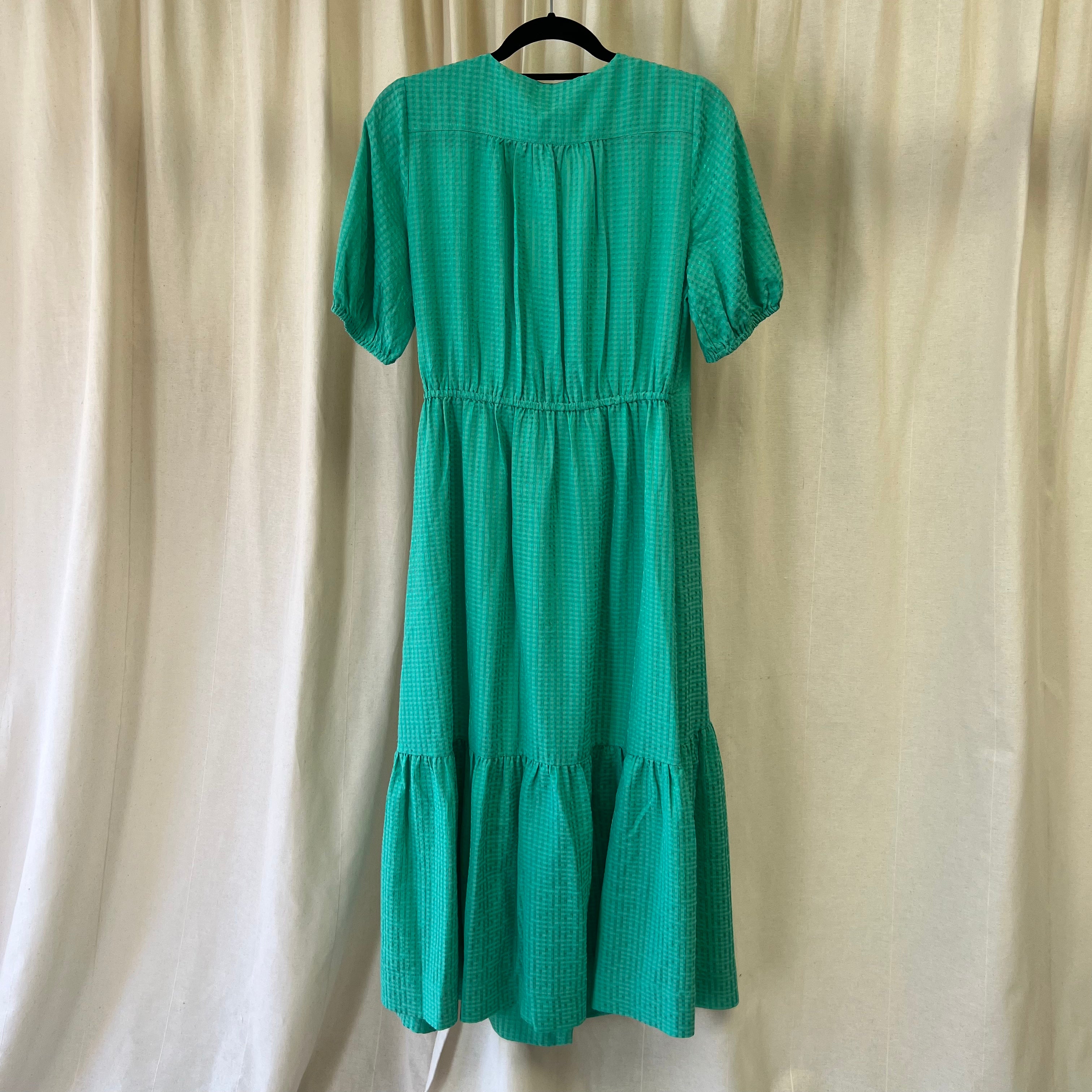 Oliver Bonas short sleeve wrap maxi dress in green  Dj Vu